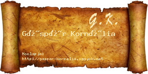 Gáspár Kornélia névjegykártya